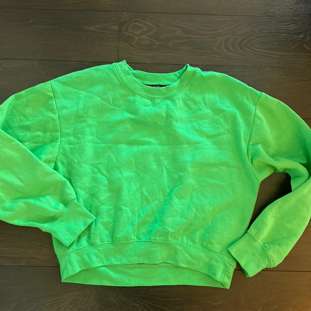 Green cropped sweat shirt - Picture 4 of 9